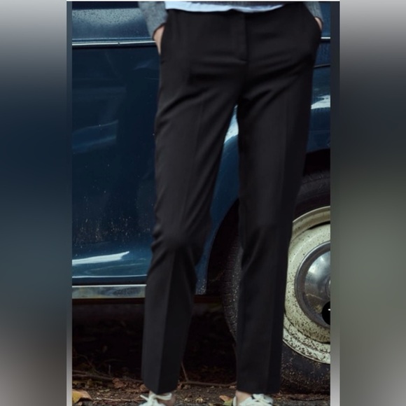 Zara black tapered pants, elastic back waistband, size S - Picture 2 of 9